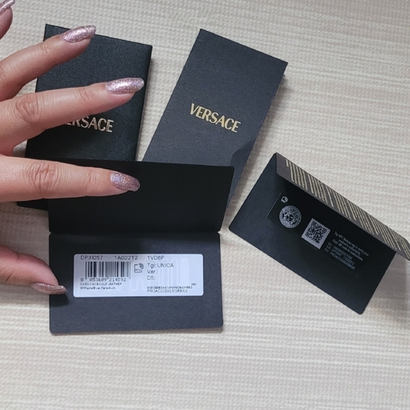 Versace Medusa Card Holder-Pastel Blue - Picture 12 of 14